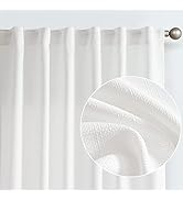 jinchan Curtains for Living Room Bedroom Linen Textured Curtains 84 Inches Long Farmhouse Curtain...