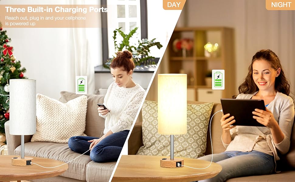 touch lamp with usb ports