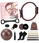 Hoedia 17 PCS Pilates Kit for Women, Pilates Equipment Ring and Ball Set with Resistance Bands, Y...