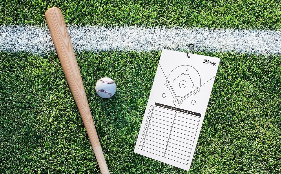 Murray Sporting Goods Baseball Dry Erase Coaches Clipboard - Baseball Lineup Roster Board