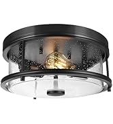 Rosient Farmhouse Flush Mount Ceiling Light Fixture, 12 Inch Rustic Close to Ceiling Light Fixtur...