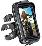 HUANLANG Motorcycle Phone Mount Waterproof Bike Phone Holder 360° Adjustable Anti-Shake Bike Phon...