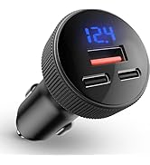 USB C Car Charger, GemCoo 108W Cigarette Lighter USB Charger LED Indicator Type C Charger Dual PD...