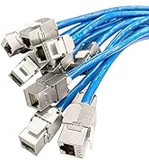 ZOERAX 12 Pcs Cat6a Cat7 Keystone Jack Cat7 RJ45 STP Tool-Less Type Zinc Alloy Module Jacks Adapt...