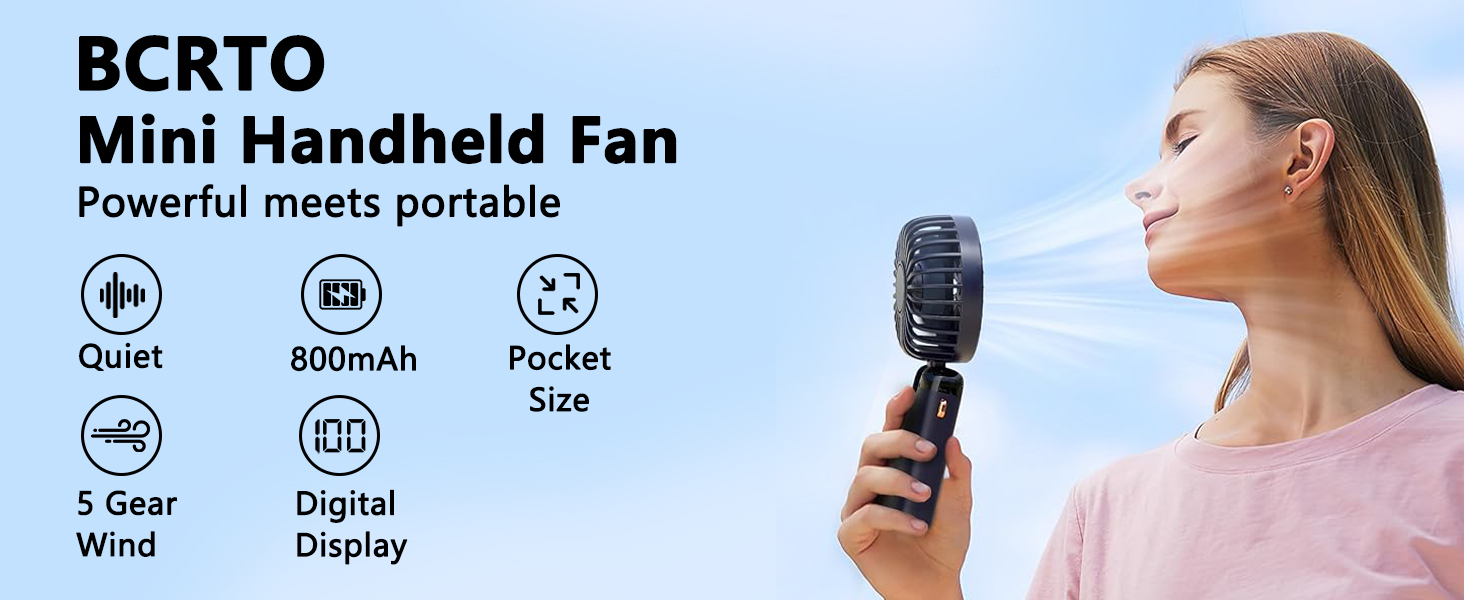BCRTO Mini Handheld Fan