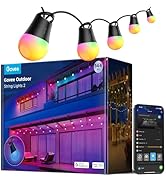 Govee Smart Outdoor String Lights 2, 144ft Outdoor Lights with Dimmable Warm White LED Bulbs, 47 ...