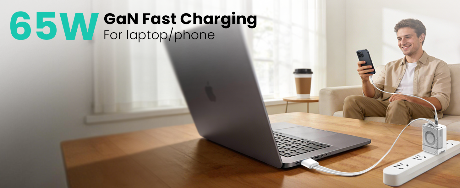 65W GaN Fast Charging For laptop/phone