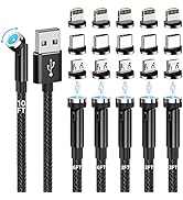Magnetic Charging Cable, 540° Rotating Magnetic Phone Charger [6-Pack, 3ft/3ft/3ft/6ft/6ft/10ft] ...