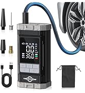 Aneson Tire Inflator Portable Air Compressor, 2X Fast Air Pump with Digital Gauge 150 PSI, Auto S...