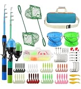 Kids Telescopic Fishing Pole Spincast Reel Combo for Boy Girl Toddler Youth | Collapsible Rod Sta...
