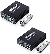 A Pair of Gigabit Multi-Mode LC Fiber Media Converter, with 2 Pcs SFP SX Modules, Fiber to Ethern...