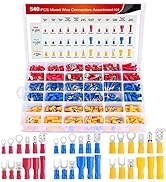 Nilight 540PCS Mixed Quick Disconnect Electrical Insulated Butt Bullet Spade Fork Ring Solderless...
