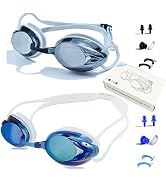 PHELRENA Swimming Goggles 2 pack, Professional Kids Swim Goggles Anti Fog UV Protection Clear Vis...