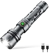 Yemao Tactical Flashlight 1500 Lumens Rechargeable with Type-C Fast Charging, 5 Modes, Telescopic...
