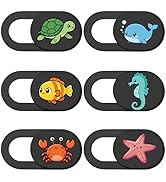 PRESSINART 6Pcs 6 Styles Cute Camera Cover Slide Phone Privacy Camera Cover Ocean Animal Design W...