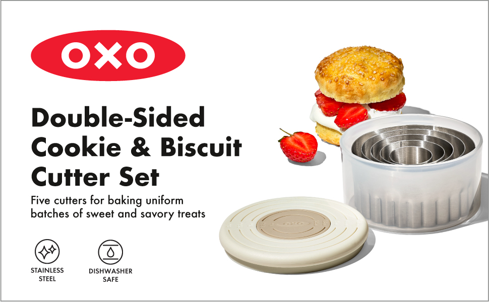 11360600 B0C2J6TKKH OXO Good Grips Double-Sided Cookie &amp;amp;amp;amp; Biscuit Cutters