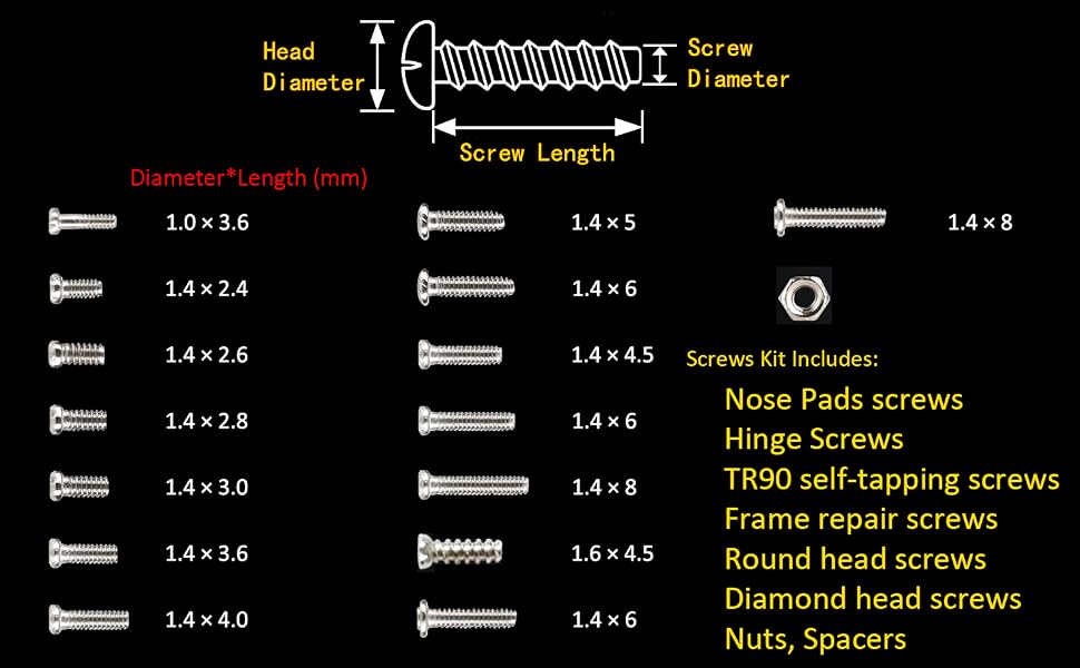 eyeglass screws