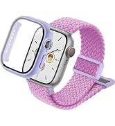 sylacor Compatible with Kids Apple Watch Band and Case 38mm 40mm 41mm 42mm 44mm 45mm, Nylon Elast...