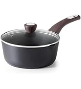 SENSARTE Nonstick Sauce Pan with Lid, 3.0 Quart Saucepan with Double Spout, Multipurpose Large Co...