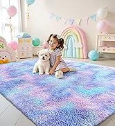 OLANLY Area Rugs for Living Room Bedroom, Machine Washable 4x5.9 Feet Soft Fluffy Shaggy Bedside ...