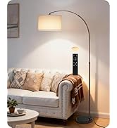 75" Arc Floor Lamp with Marble Base and Adjustable Height, Rotating Hanging Shade, Dimmable Floor...