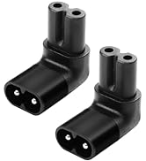 JSADZKJ IEC 320 C8 to C7 Power Adapter 90 Degree Angle C8 Male to C7 Female Extension Power Adapt...