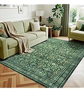Lessymo 5x7 Washable Area Rug with Non Slip Backing,Soft Boho Indoor Carpets for Living Room Bedr...