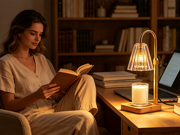 Marycele candle warmer lamp with timer dimmer decor gift, Create an immersive study environment
