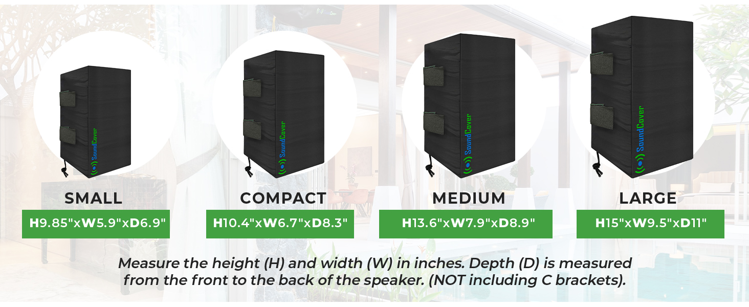 outdoor speaker covers heavy duty water sun sand protection UV 50 snug fitting dust double stitch
