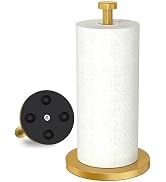 VEHHE Gold Paper Towel Holder Stand, Paper Towel Holder with Weighted Base and Suction Cups for K...