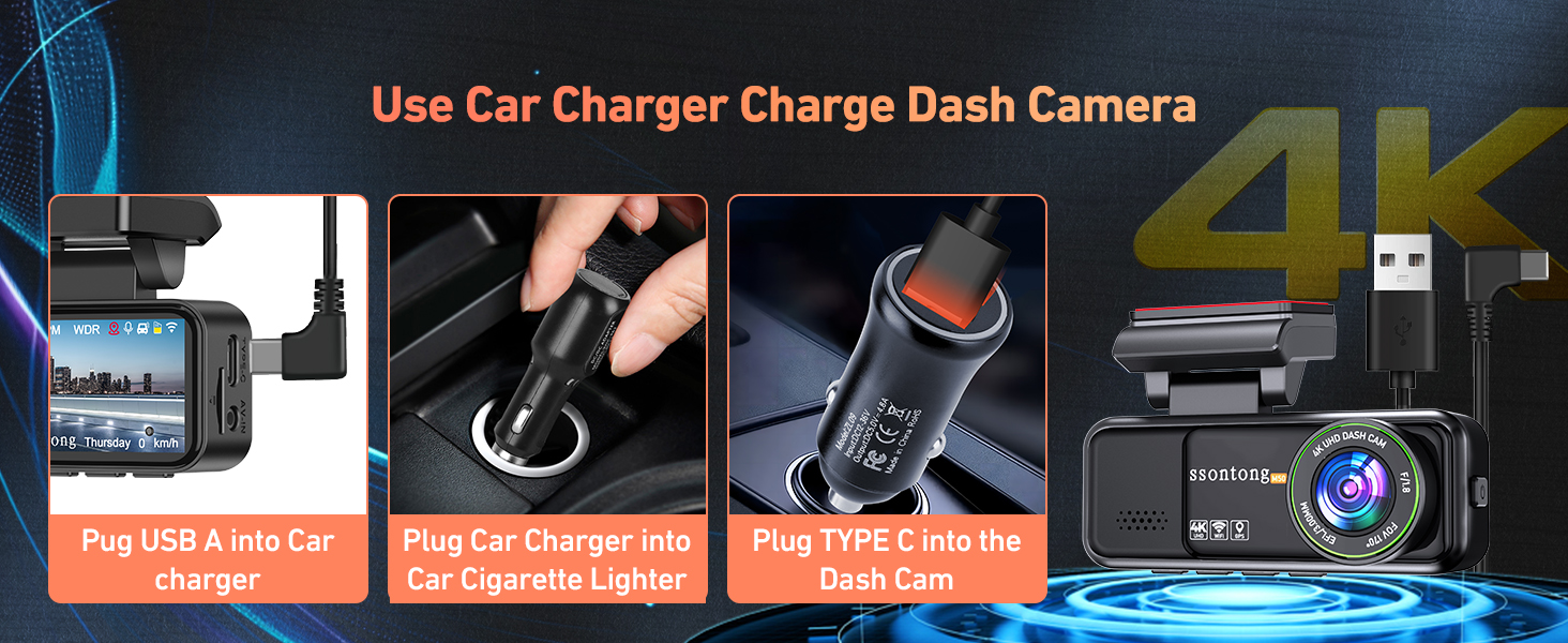 4k dashcams for cars front and rear