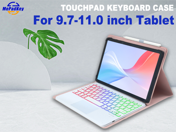 Universal Touchpad Keyboard Case for 9.7-11.0 tablet-Pink-1-1