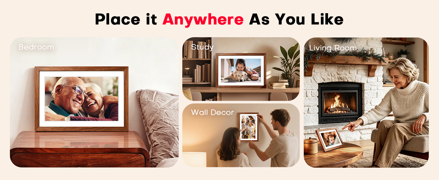 wood digital picture frame frameo