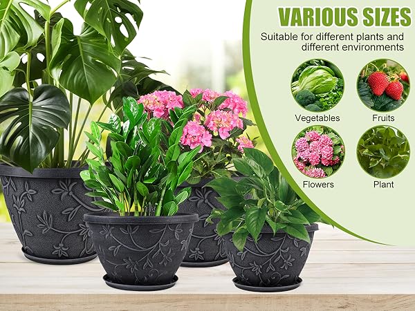 Modern Decorative Garden Pot with Saucer