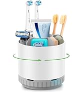 GFWARE Toothbrush Holders for Bathrooms - White Rotating Kids Electric Toothbrush and Toothpaste ...