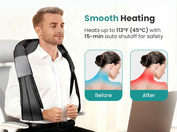 Nekteck Shiatsu Neck and Back Massager with Soothing Heat