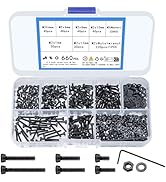 wugongshan 660 Pcs M2 Screws Nuts and Washers Assortment Kit, Hex Socket Head Cap Screws Bolts Nu...