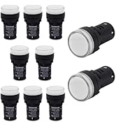 Baomain 10pcs AD16-22D/S31 AC 110V 20mA Energy Saving LED Indicator Light White 22mm