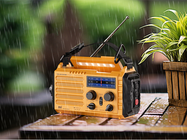 water resistant wind up radio emergency with phone charger