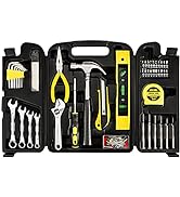 DOWELL 90 Piece Tool Set Home Repair Hand Tool Kit with Wrench Sets Plastic Tool Box Storage Case