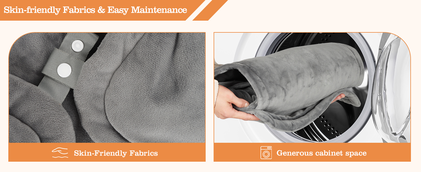 The shoulder heating blanket is made of skin-friendly fabric and is easy to clean and maintain