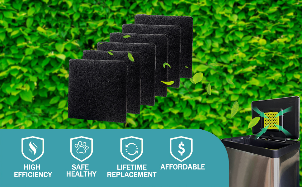 Trash Can Odor Absorbing Filter Refills for EKO Garbage Cans