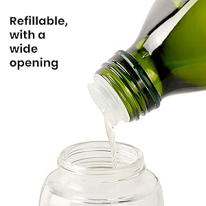 refillable glass oil spray bottle kitchen dispenser