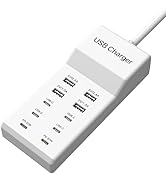 sccvee USB C Charging Station,10 Ports USB C Charger Dock Desktop 100W Multi Port with PD Fast Ch...