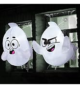 Joiedomi 2 Pack Halloween Inflatable Window Ghost with Build-in LED, 2.6 FT Tall Blow Up Inflatab...