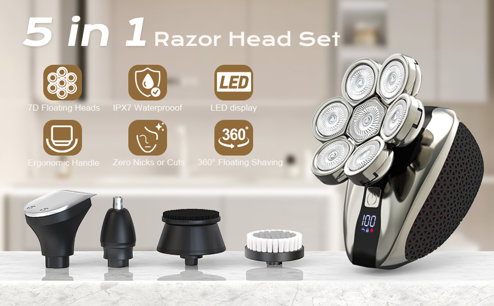 7D Head Shavers for Bald Men
