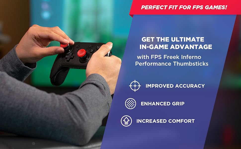 Inferno Thumb Stick KontrolFreek Nintendo Switch Thumb Grip