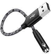USB to 3.5mm Audio Adapter, AUX to USB Headphone Adapter, USBA to Headset Jack Adapter for PC, La...