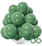 110Pcs Dark Sage Green Balloons Latex Party Balloons 12 inch Round Helium Balloons for Dark Sage ...