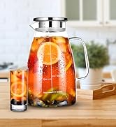 glass pitcher with lid and spout